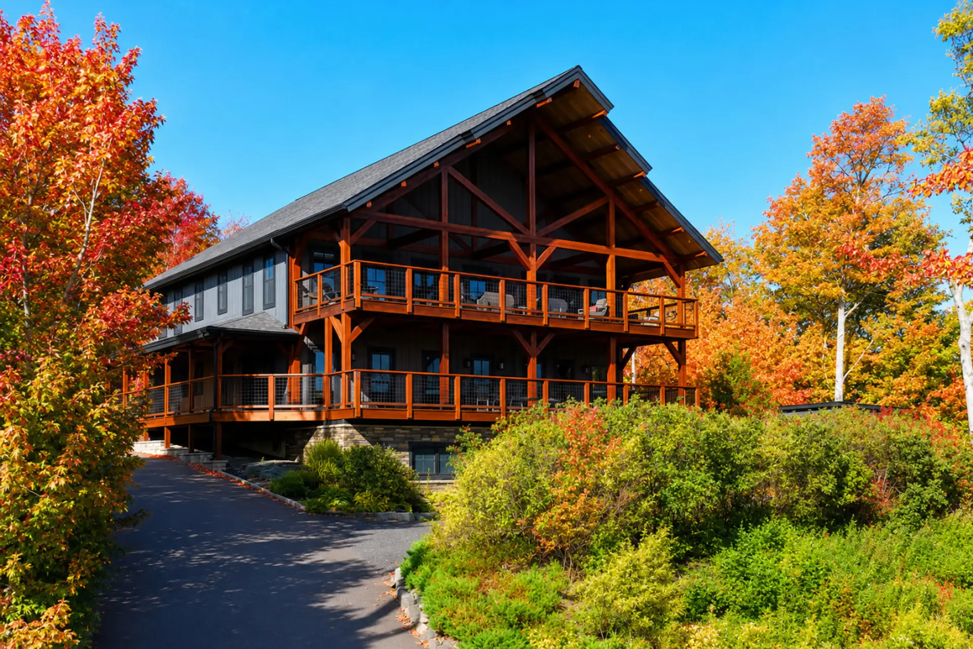 King's Landing lakeside lodge exterior in Greenville, Maine